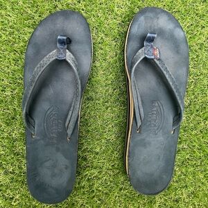 🌈 RAINBOW sandals, women’s 9, navy blue, leather